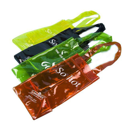 Travel Single Chill Clear PVC Bag Wine Cooler Bag Custom Easy to Carry Outdoor