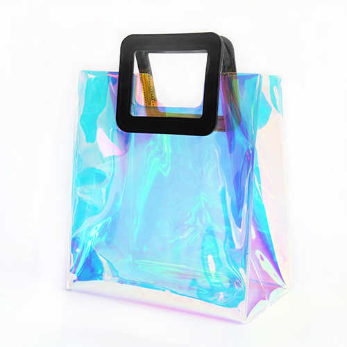 Custom printed logo luxury large shopping gift pvc starburst bags pvc shoulder bag with handle